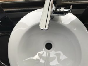 Toothpaste clean bathroom sink