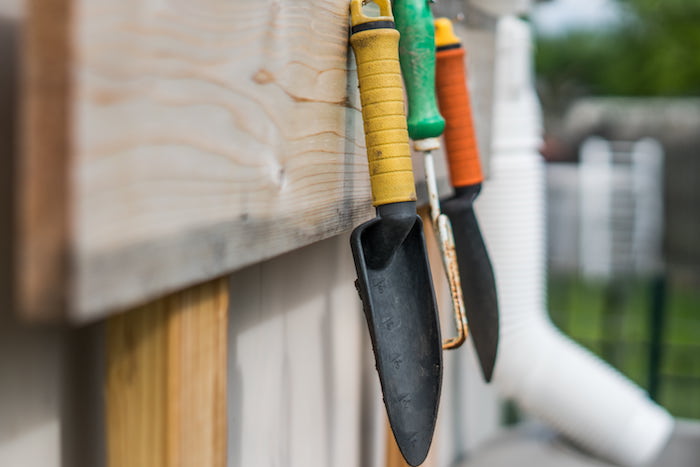 After a day of clipping, thinning, hoeing, and pruning among other gardening activities, we need to clean our tools