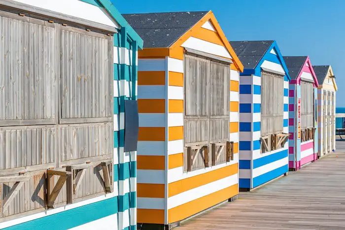 Colorful beach cabanas